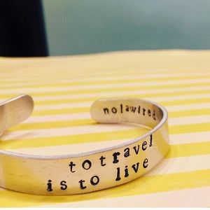 to travel is to live cuff bracelet